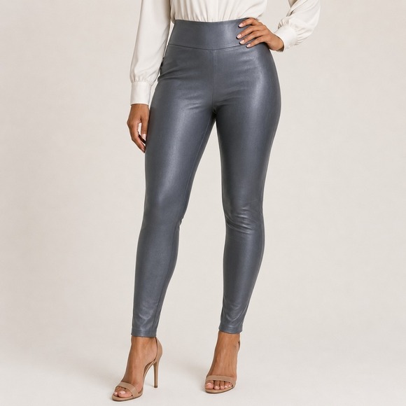 Seven7 Pants - Seven7 Leggings Faux Leather Women Large Gray High Rise Stretch Pull On NWT